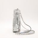 Valentino Garavani Rockstud silver metallic leather bucket bag