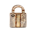 DIOR Sac Lady Dior en cuir exotique doré