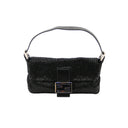 FENDI Black Beaded Baguette Bag with Mirror "Baguette Mania"