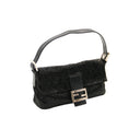 FENDI Black Beaded Baguette Bag with Mirror "Baguette Mania"