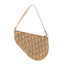 DIOR Saddle Bag in beige monogram canvas embroidered with flowers