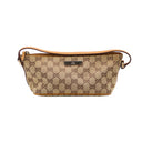 GUCCI Pochette GG Boat Toile monogramme beige et cuir camel