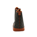 CELINE Sac Seau Moyen en toile Triomphe et cuir camel