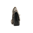 CHANEL Wild Stitch Flap Bag in black leather and beige topstitching