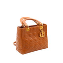 DIOR Medium Lady Dior in Caramel Cannage Leather and Gold-Tone Metal