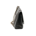 CHANEL 2.55 Reissue in black aged leather and silver-tone metal