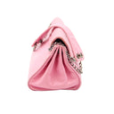 CHANEL Accordion Flap Bag in pink lambskin and silver-tone metal