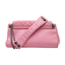 CHANEL Accordion Flap Bag in pink lambskin and silver-tone metal
