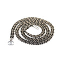 CHANEL – Aged Silver-Tone Metal Chain Belt with CC Pendant