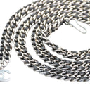 CHANEL – Aged Silver-Tone Metal Chain Belt with CC Pendant