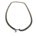 CHANEL – Aged Silver-Tone Metal Chain Belt with CC Pendant