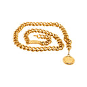 CHANEL – 1994 Vintage Gold-Plated Chain Belt with CC Medallion