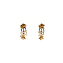 CHANEL – Dangling flower and pearl earrings