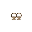 CHANEL – Rhinestone CC and Hoop Earrings A22