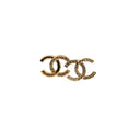 CHANEL – Gold-tone rhinestone CC earrings