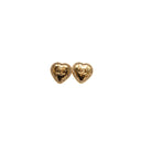 CHANEL – Gold rhinestone heart earrings A23