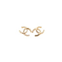 CHANEL – Interlocking CC crystal stud earrings