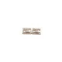 CHANEL – Rectangular CC logo rhinestone earrings