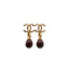 CHANEL – Boucles d’oreilles CC avec perle pendentif marron – Collection 2023