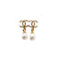 CHANEL – Boucles d’oreilles CC avec perle pendentif nacrée – Collection 2022