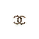 CHANEL – Twisted CC Rhinestone Brooch A23