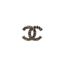 CHANEL – Rhinestone & Black Enamel Zebra Motif CC Brooch