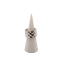 CHANEL – Bague Coco Crush Large – Or blanc 18k – T.51