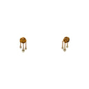 DIOR – Flower and Dangle Pearl Earrings – Gold-Tone