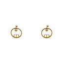 DIOR – CD Circle Earrings with Pearls – Gold