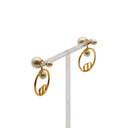 DIOR – CD Circle Earrings with Pearls – Gold