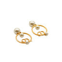 DIOR – CD Circle Earrings with Pearls – Gold