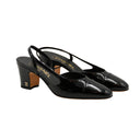 CHANEL – Patent Slingback – Black Patent Leather