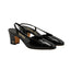 CHANEL – Slingback vernissé – Cuir verni noir