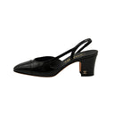 CHANEL – Patent Slingback – Black Patent Leather