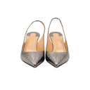 CHRISTIAN LOUBOUTIN – Metallic Python-Effect Slingback – Silver