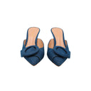 GIANVITO ROSSI – Portofino decorative buckle denim mule – Denim blue