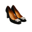 HERMÈS – Escarpin “H-Buckle” suédé – Noir