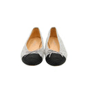 CHANEL – Two-tone tweed & canvas ballerina flats – Grey / Black