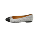 CHANEL – Two-tone tweed & canvas ballerina flats – Grey / Black