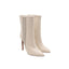ALAÏA – Bottines stretch cuir perforé – Blanc ivoire