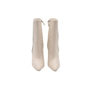 ALAÏA – Perforated Leather Stretch Ankle Boots – Ivory