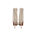 ALAÏA – Perforated Leather Stretch Ankle Boots – Ivory