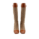 GUCCI – GG monogram & leather boots – Beige / camel