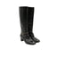 CHANEL – Bottes chaîne & cuir vieilli – Noir