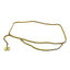 CHANEL – Ceinture chaîne cuir entrelacé – Jaune / métal argenté
