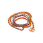 CHANEL – Ceinture chaîne cuir entrelacé – Orange / métal argenté