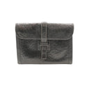 HERMÈS – Pochette Jige – Cuir d’autruche noir