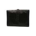 HERMÈS – Jige Pouch – Black Ostrich Leather