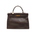 HERMÈS – Kelly 32 Retourne – Cuir Togo chocolat