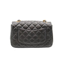 CHANEL – Single flap bag – Black caviar leather